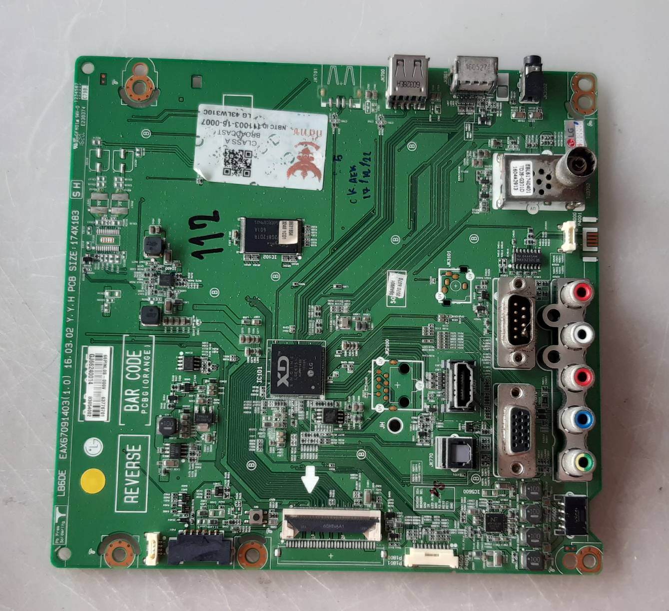 อันที่ 112 LG 43LW310C ซีสเตร็ม EAX67091403 ดีเทสแล้ว