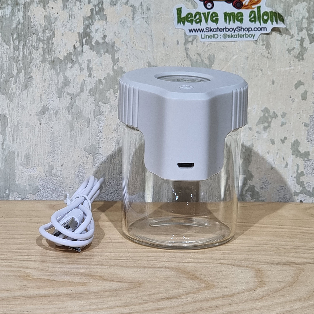 [1003] กระป๋อง เก็บดอก มีไฟ เลนส์10X ขยายบนล่าง ชมไตรโคม ขนาด 6x8cm พร้อมสายชาร์จ