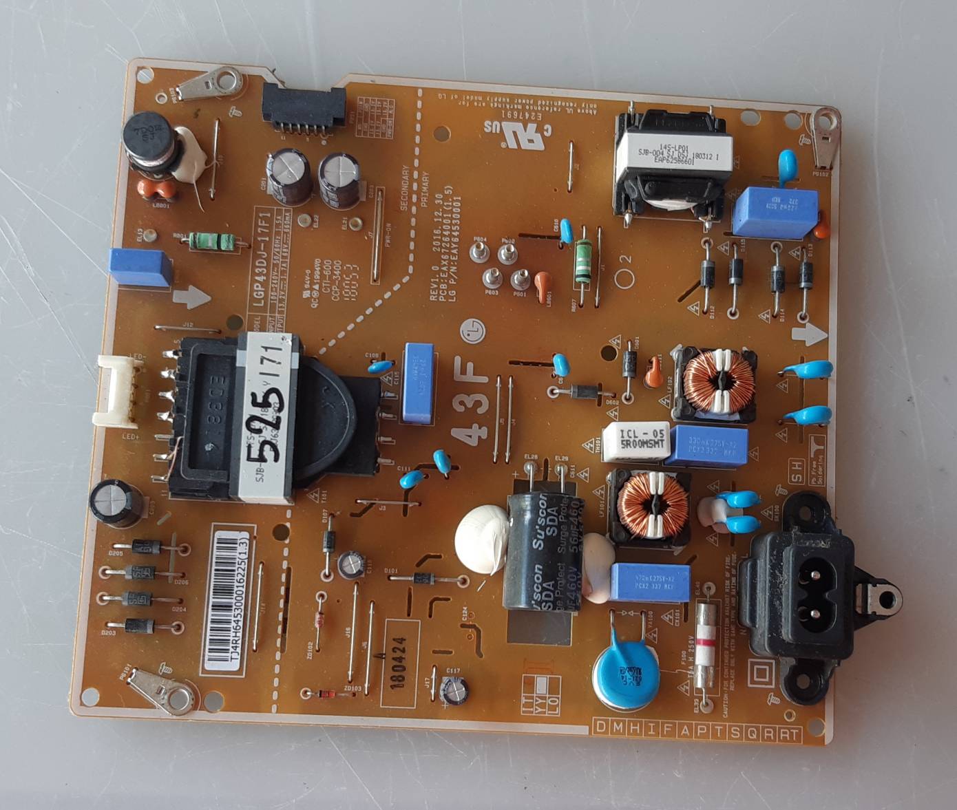 อันที่ 525 LG 43LK5700PTA ซัฟฟลาย EAX67264001 EAY64530001 ดีเทสแล้ว