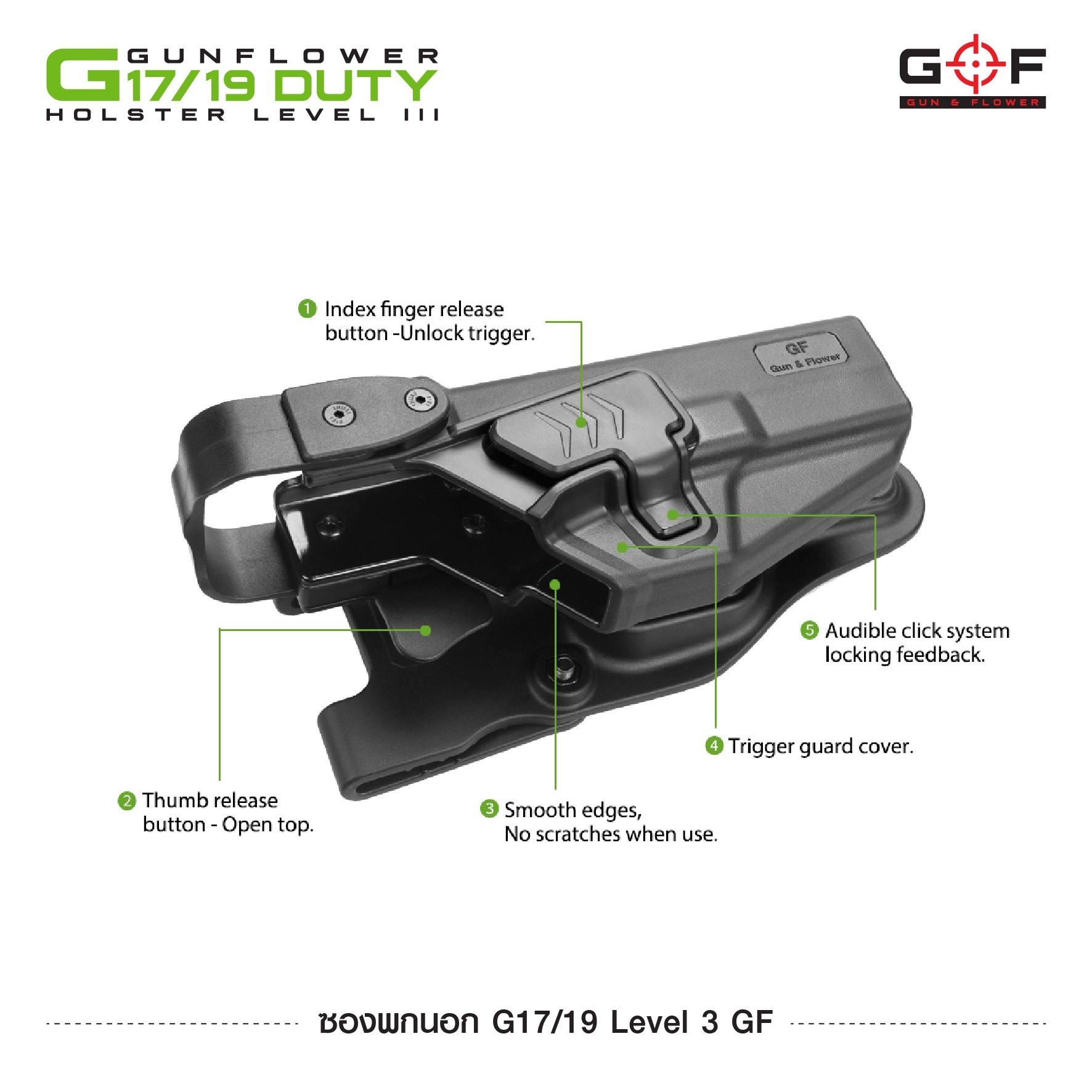 ซองพกนอก G17/19 Level 3 GF (K1150)