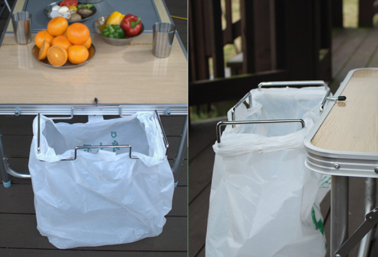 [1200] ชั้นเหล็กติดโต๊ะพับ อเนกประสงค์ แขวนถุง ตะกร้า สายไฟ