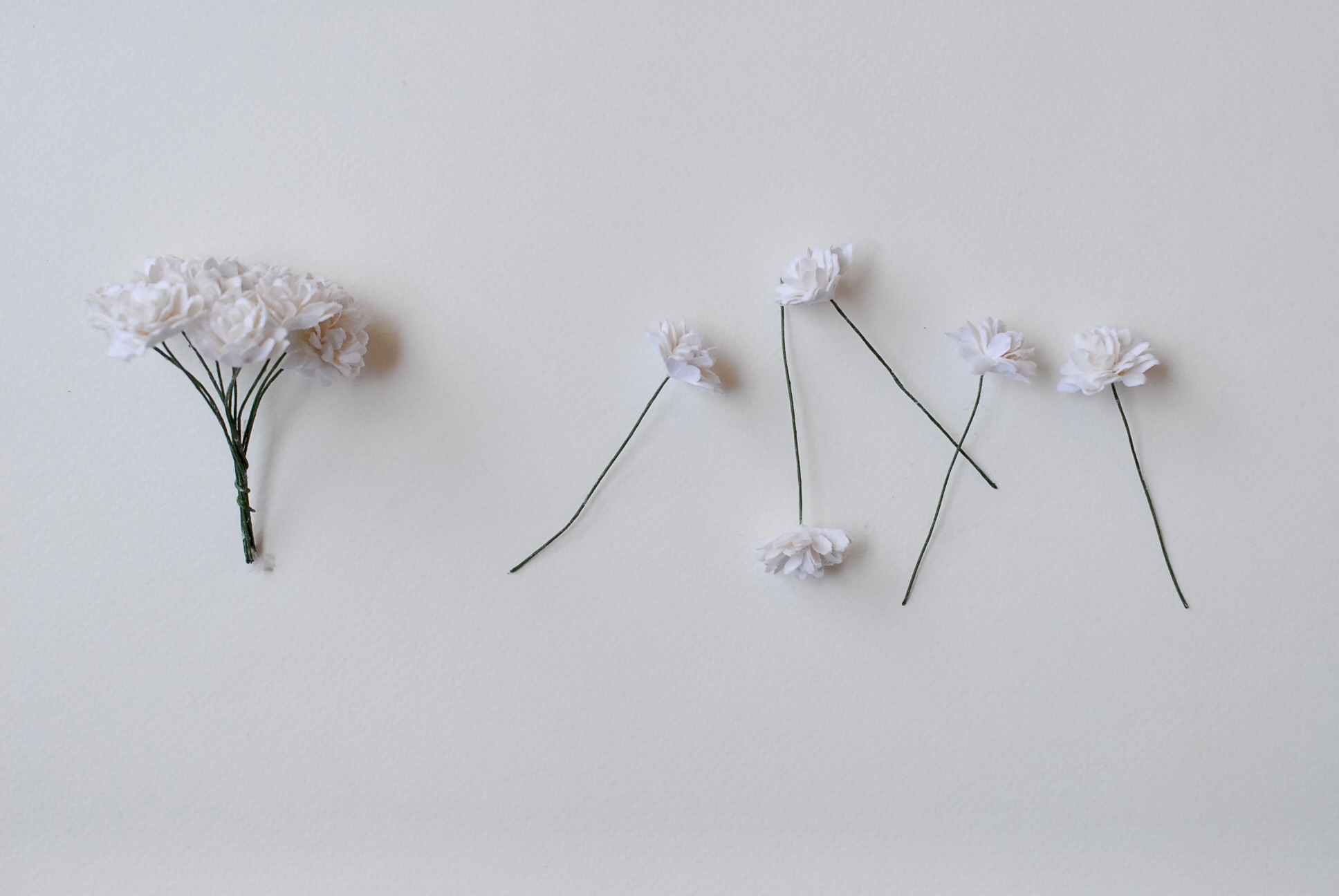 ดอกไม้ประดิษฐ์, ดอกไม้กระดาษสา, ดอก gypsophila, ดอกยิปโซ งานประดิษฐ์ตกแต่งของชำร่วย, ดอกไม้ทำพานพุ่ม,พานพวงมาลัย, พานรับไหว้, ขนาด 2 cm. สีขาว
