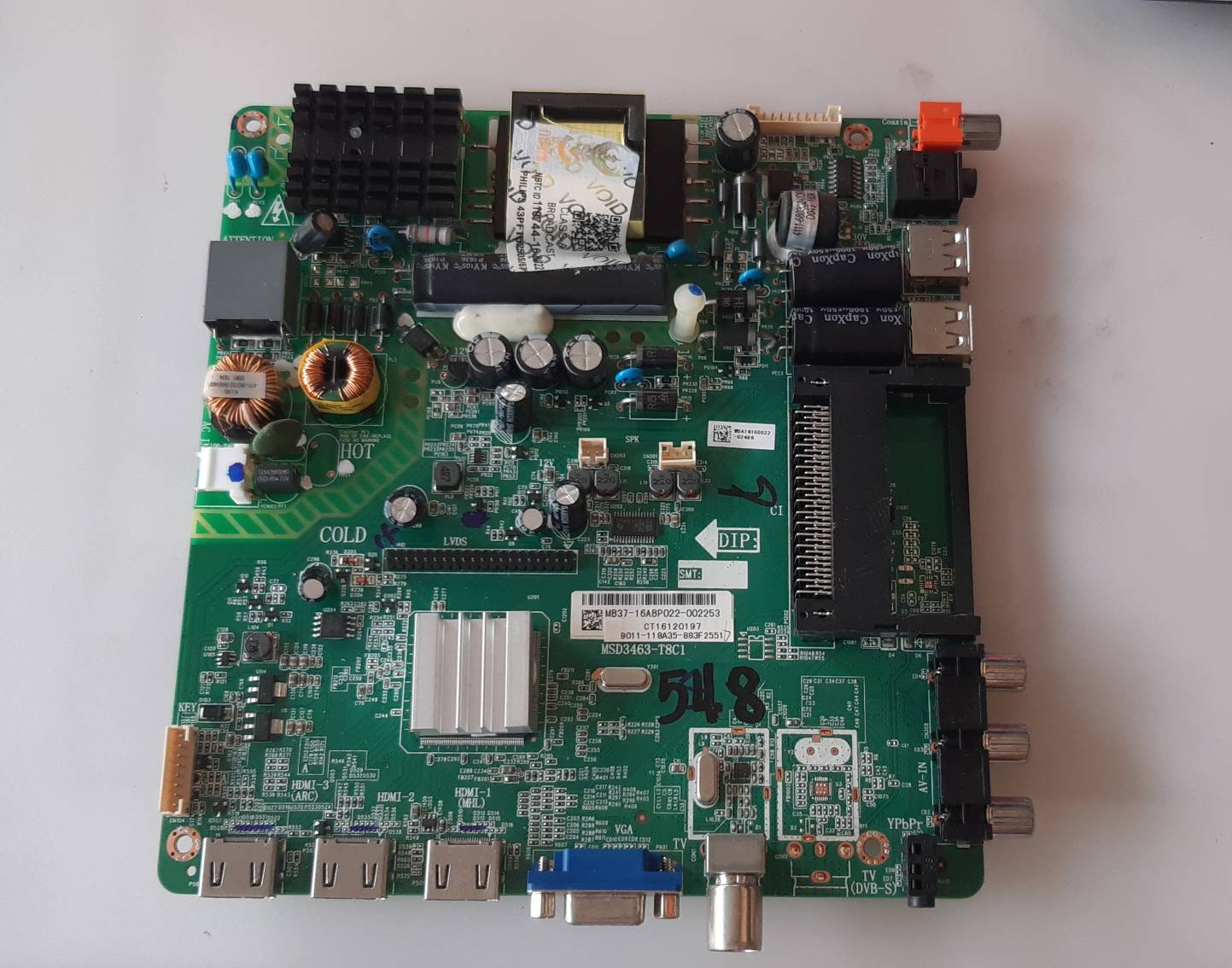 อันที่ 548 PHILIPS 43PFT5250 ซีสเตร็ม MB37-169BP049-000084 MSD3463-T8C1 ดีเทสแล้ว
