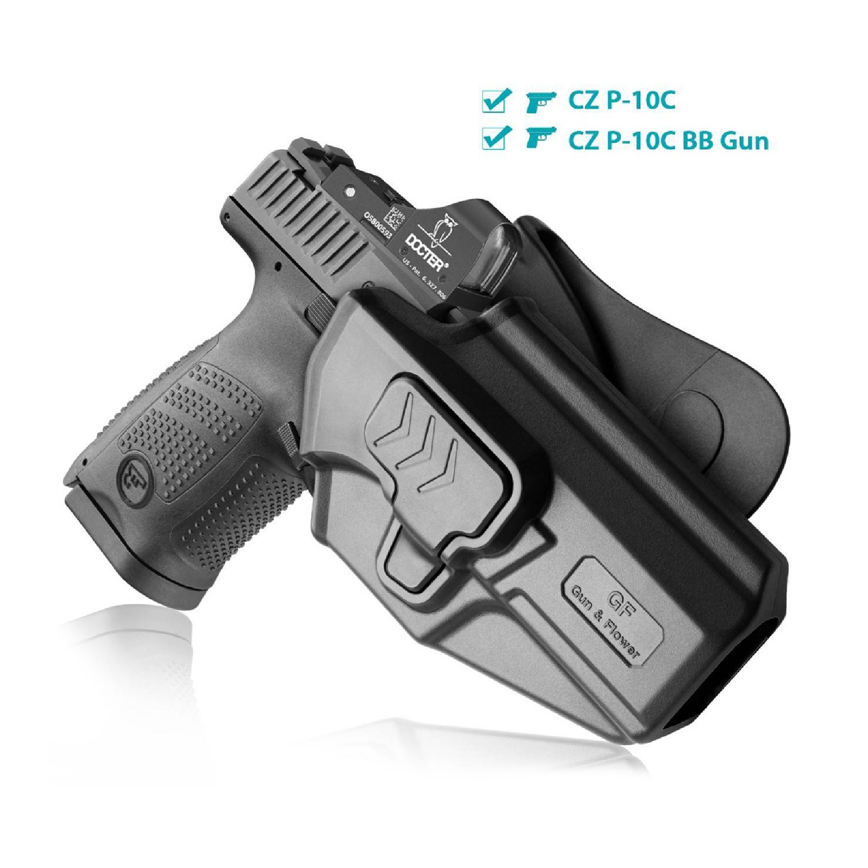 ซองปืนพกนอก Polymer รุ่น CZ P10C นิ้วชี้ G&F (K0430)
