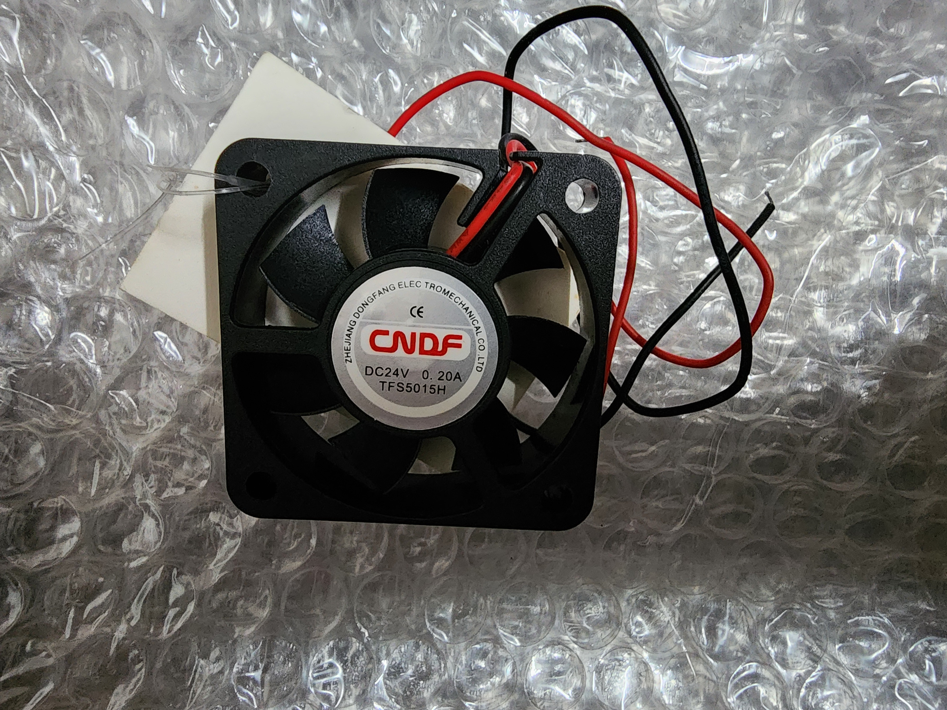 พัดลม 24V 0.20A Size: 50x15mm 2 สาย ดำ แดง