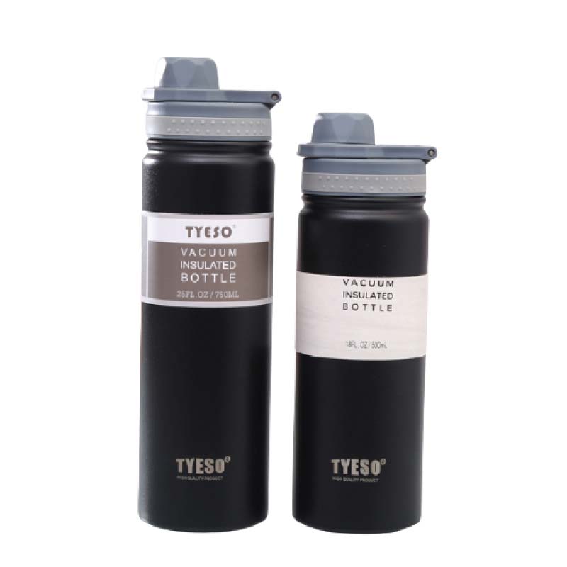 กระบอกน้ำสุญญากาศ จุกเปิด หูหิ้ว Tyeso 530, 750 ml.