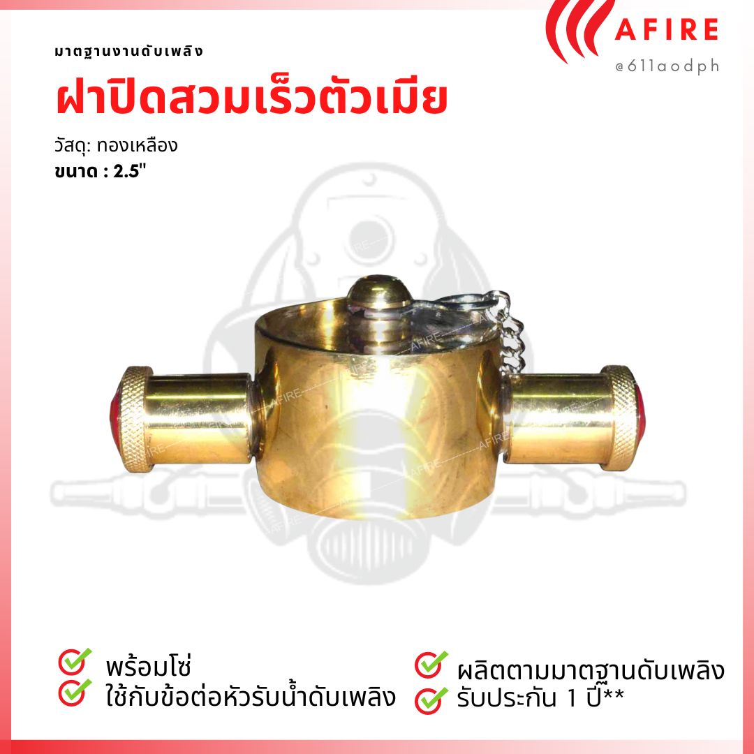 ฝาปิดสวมเร็วตัวเมีย ขนาด 2.5” วัสดุทองเหลือง