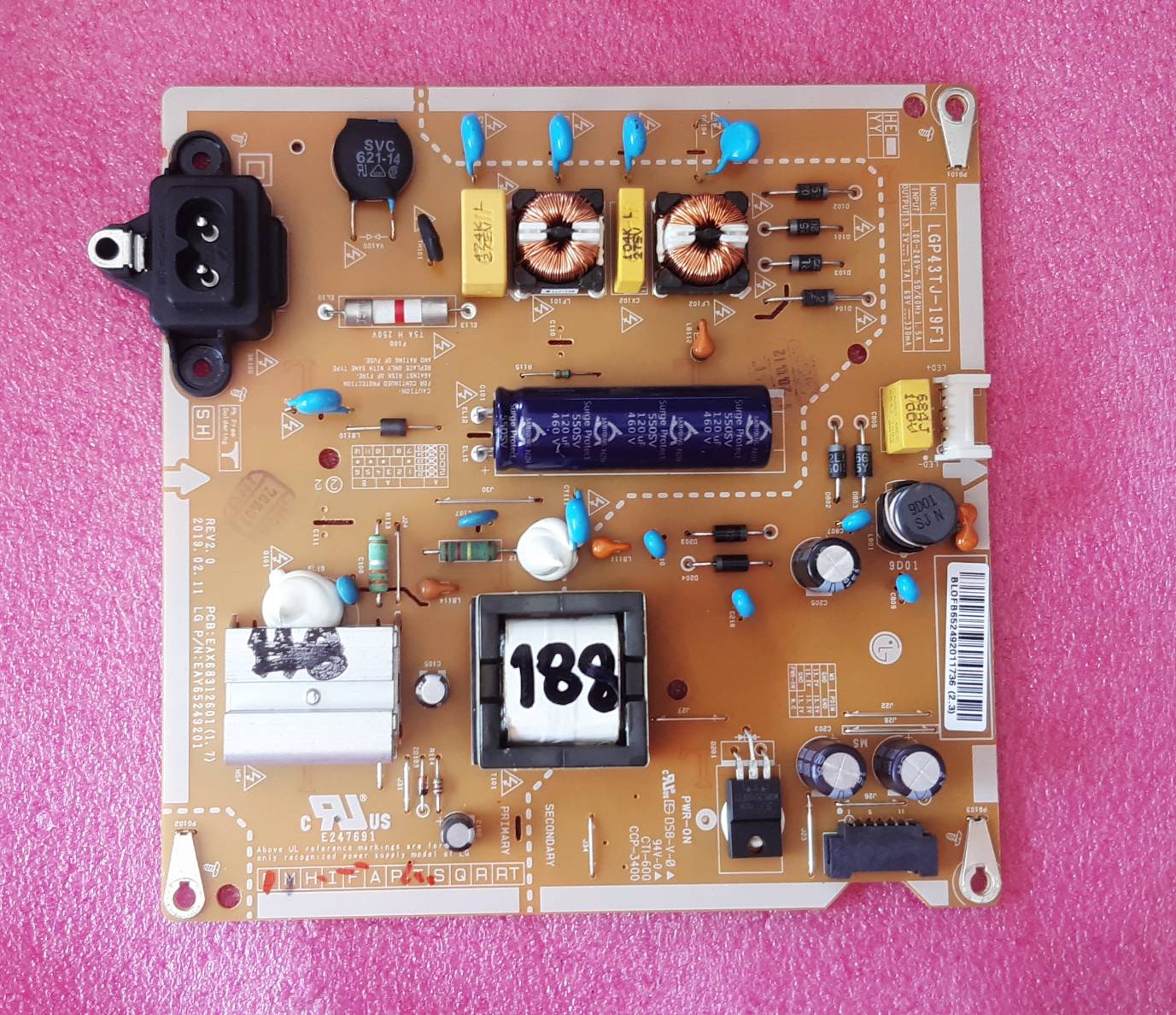 อันที่ 188 LG 43LM5500PTA ซัฟฟลาย EAX68312601 ดีเทสแล้ว