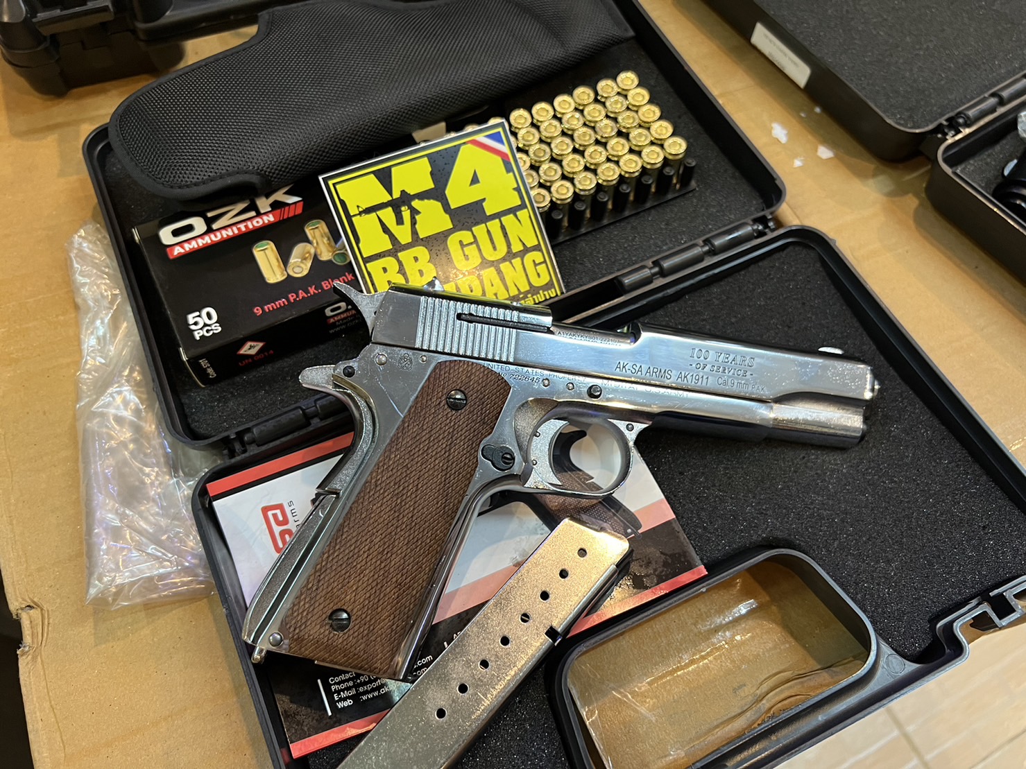 AKSA COLT 1911 ลาย 100 ปี สีเงินเงา