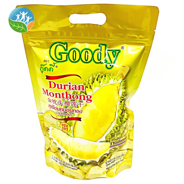 [กู๊ดดี้] ทุเรียนหมอนทอง อบกรอบ Goody 210g. "เจ"
