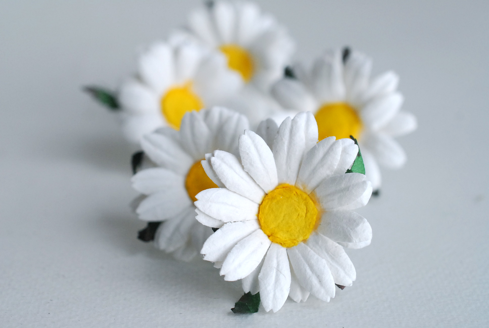 ดอกทานตะวันกระดาษ ดอกไม้กระดาษสา ดอกไม้ประดิษฐ์จากกระดาษสา ดอกทานตะวัน ดอกไม้กระดาษสาขายส่ง ดอกไม้ประดิษฐ์ ดอกไม้ทำข้อมือเพื่อนเจ้าสาว ขนาด 4.5 cm. จำนวน 25 ดอก สีขาว เกสรสีเหลือง Paper Flower, Sun Flowers, white color, size 4.5 cm 25pieces, yellow pollen