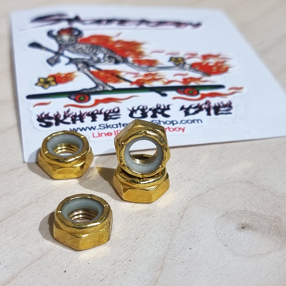 [0318] น็อตยึดล้อสเก็ตบอร์ดติดทรัค ตัวเมียแต่ง ชุบสีโลหะเงา 5สี E-Coating nut carbon steel