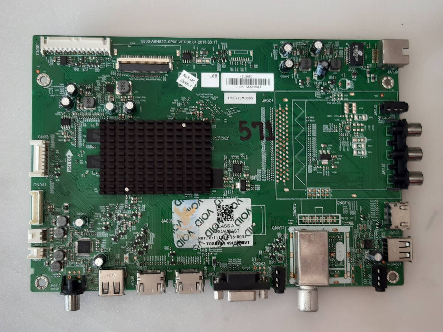 อันที่ 571 TOSHIBA 49L5650VT ซีสเตร็ม 5800-A6N82G-0P00 ดีเทสแล้ว