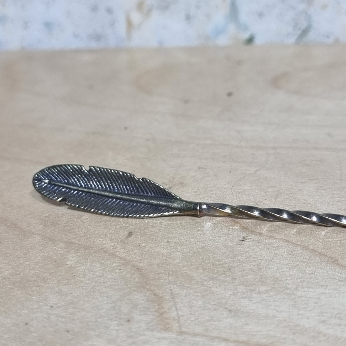 [1007] ไม้แยงทองเหลือง 12cm ลาย Vintage เข็มเกลียว cigar pass accessories smoking set