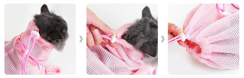 [1100] ถุง อาบน้ำ ตัดเล็บ เช็ดหน้า ตา หู แมวดื้อ