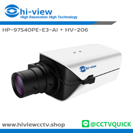 กล้องวงจรปิด HIVIEW IP รุ่น HP-97S40PE-E3-AI + HV-206 ความละเอียด 4 ล้านพิกเซล