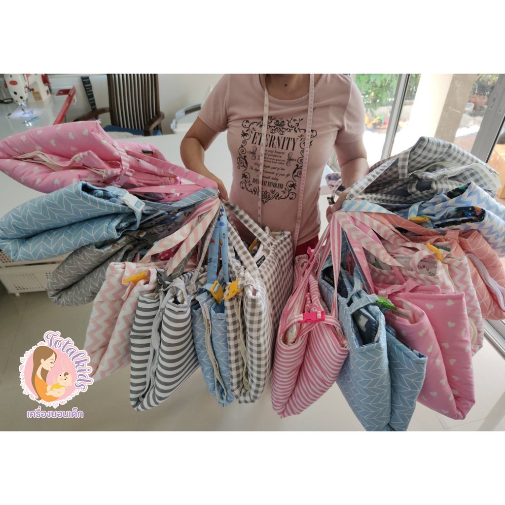 ที่นอนอนุบาล รุ่นหมอนยาวเย็บติดที่นอน (ไม่มีผ้าห่ม) lovely nap