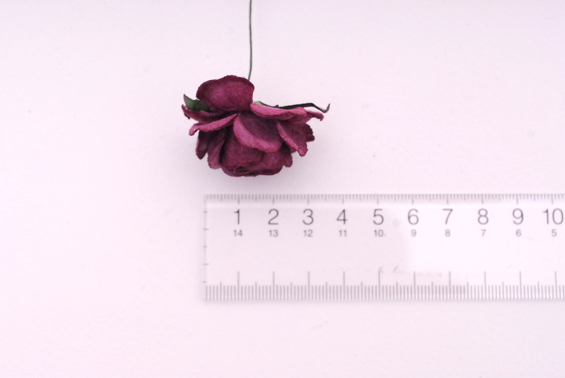Paper Flower, 25 pieces roses paper size 3.5 cm., byzantine color.