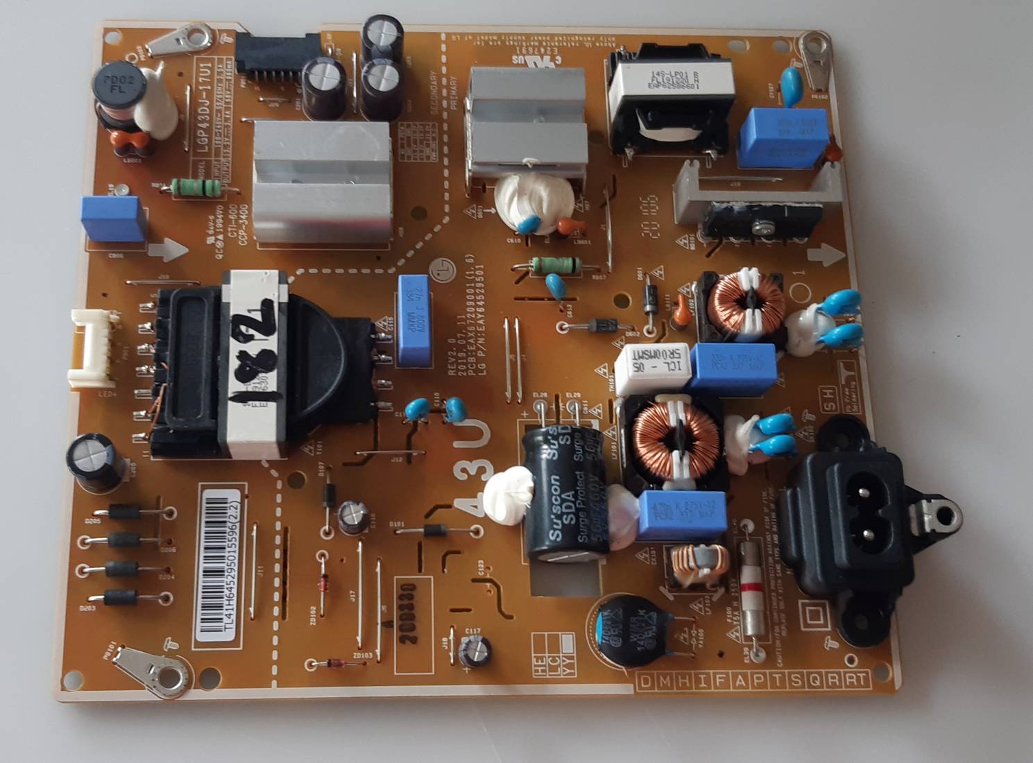 อันที่ 182 LG 43UM7100PLB ซัฟฟลาย EAX67209001 EAY64529501 ดีเทสแล้ว