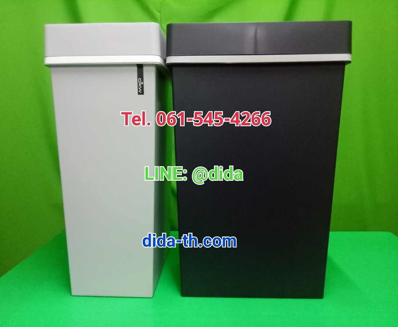 ถังขยะสวย มีฝาปิด ทรงเหลี่ยม 40 ลิตร