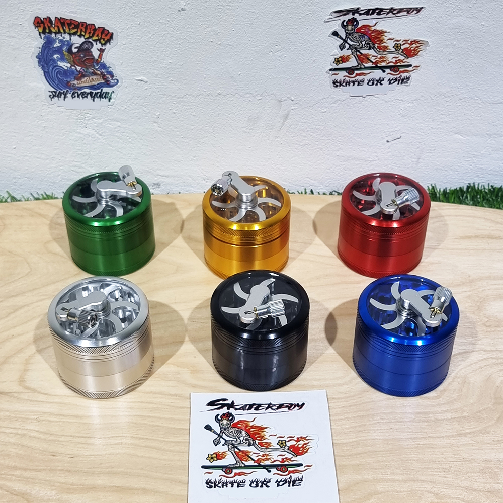 [1002] Aluminum Grinder ขนาด 63mm 3ชั้น มือหมุน ที่บดสมุนไพร เครื่องบดสมุนไพร บดกาแฟ ไกเดอร์บด