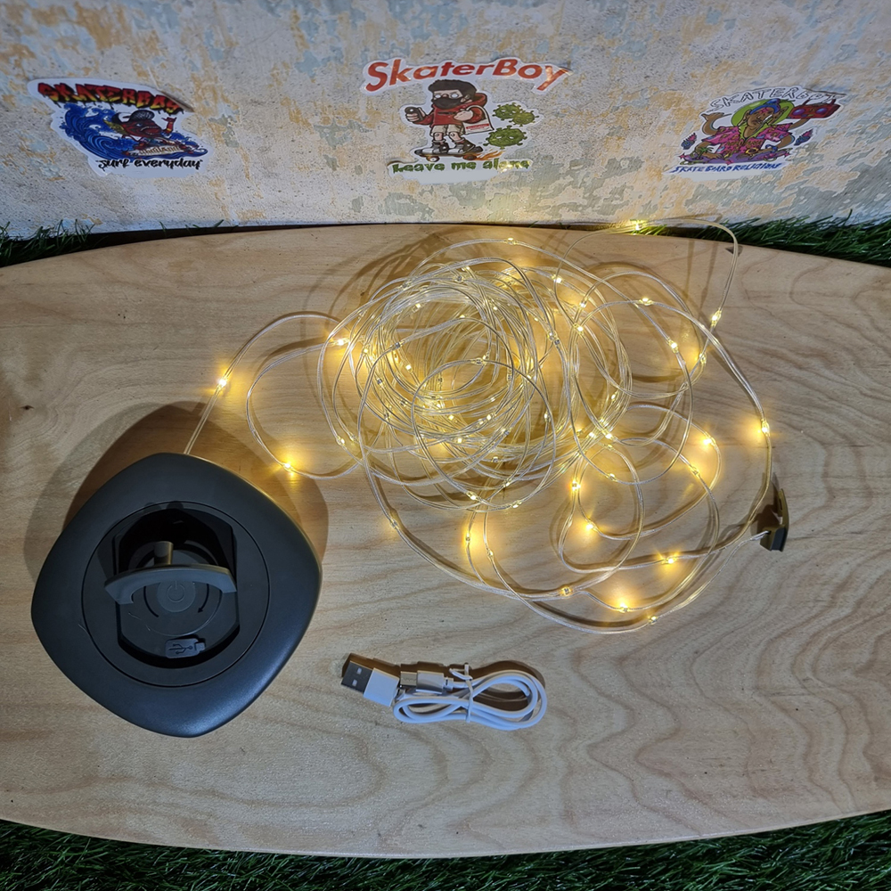 [1200] ไฟตกแต่งกันน้ำ 10m แขวนได้ เก็บง่าย สายไม่พัน ชาจ type c สร้างบรรยากาศ ปาตี้ กั้นเขต แค้มปิ้ง