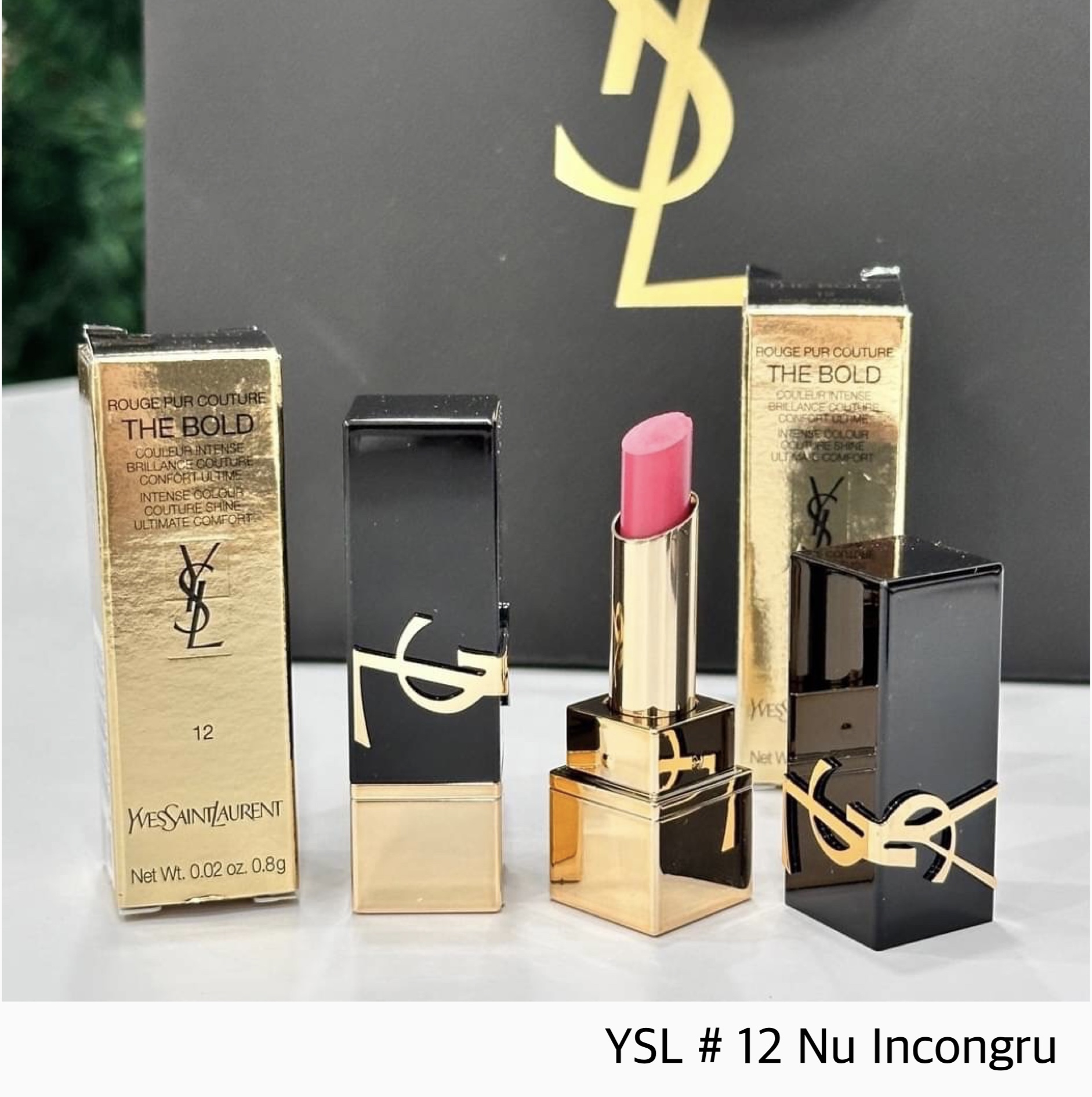 ลิปสติก YSL Rouge Pur Couture The Bold Lipstick 0.8g # No.12 Nu Incongru