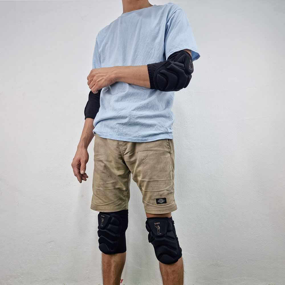 [0101] ชุดอุปกรณ์ป้องกันแบบผ้า สนับเข่า ศอก S-2XL ใส่สบาย สวมง่าย