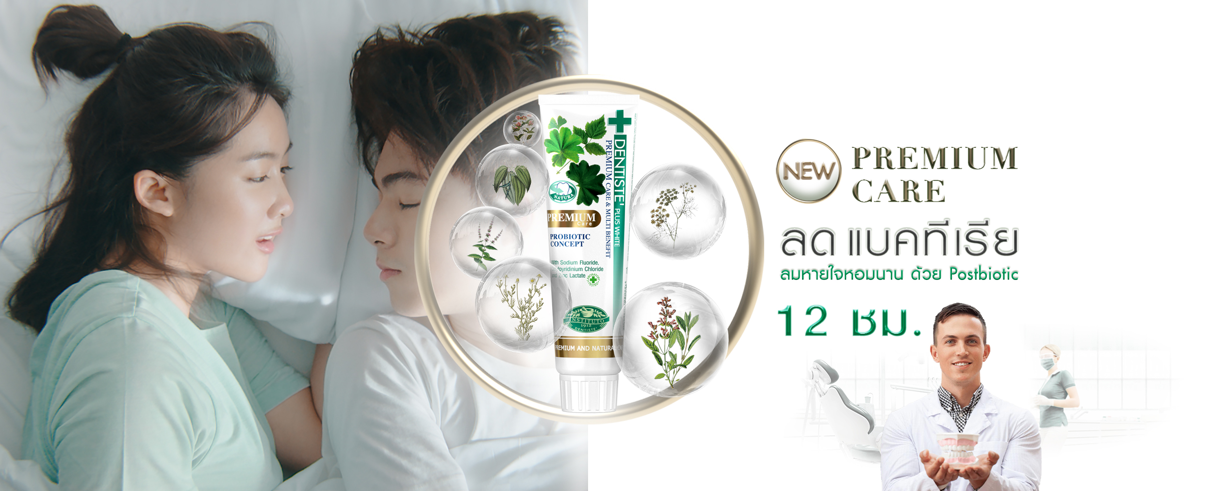 DENTISTE' ยาสีฟัน สูตร Premium Care แบบหลอด 100 g. ผสมฟลูออไรด์ ป้องกันฟันผุ