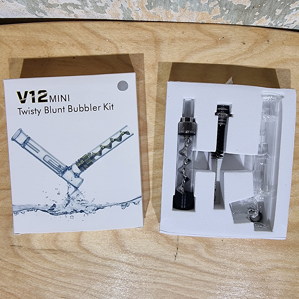 [1006] ท่ออเนกประสงค์ Twisty Glass Blunt พร้อม อุปกรณ์ทำความสะอาด ขนาดเล็ก พกง่าย chillum