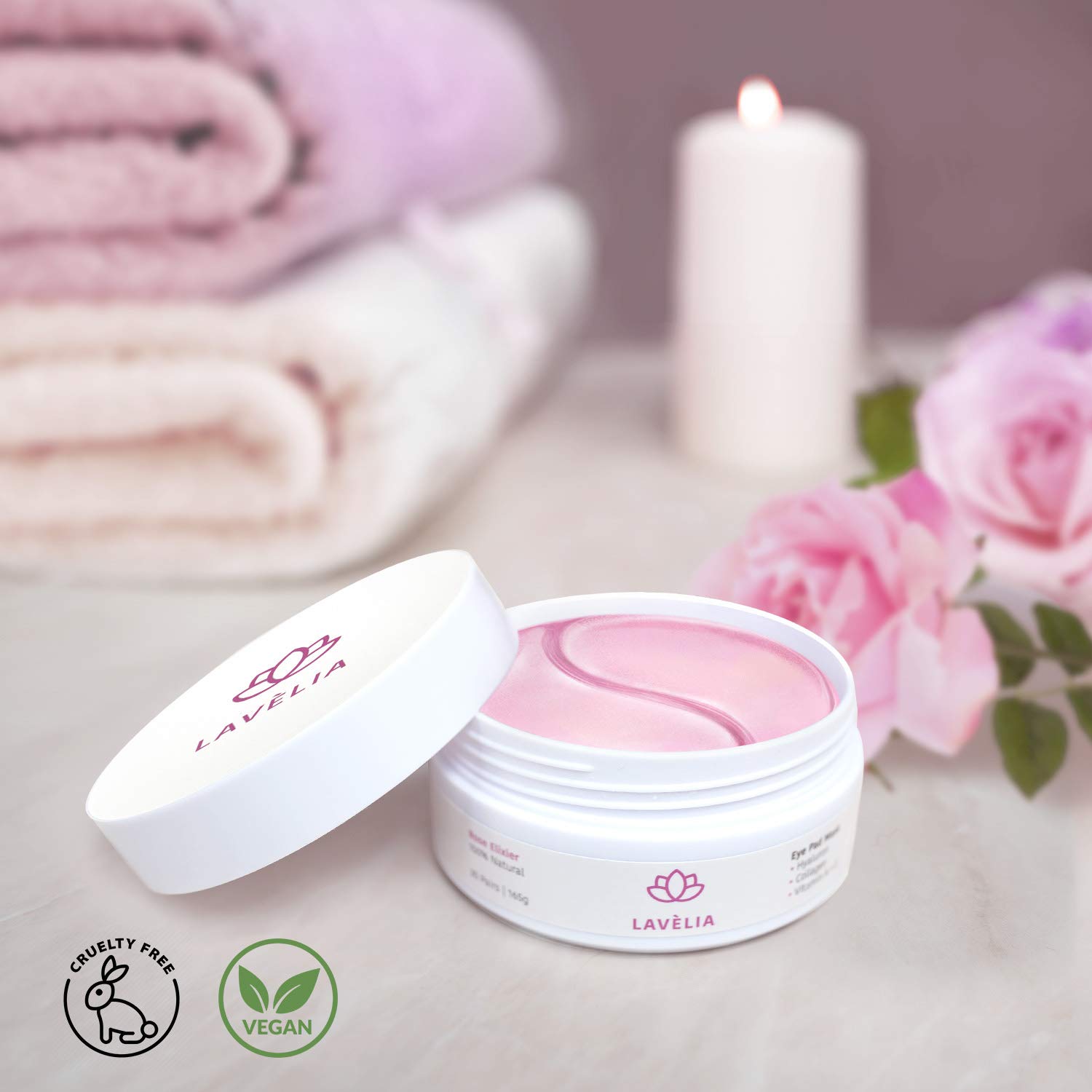 Lavelia Beauty Rose Elixir Eye Pads 30 pairs บำรุงรอบดวงตา (นำเข้าจากประเทศเยอรมัน) 0 กก.