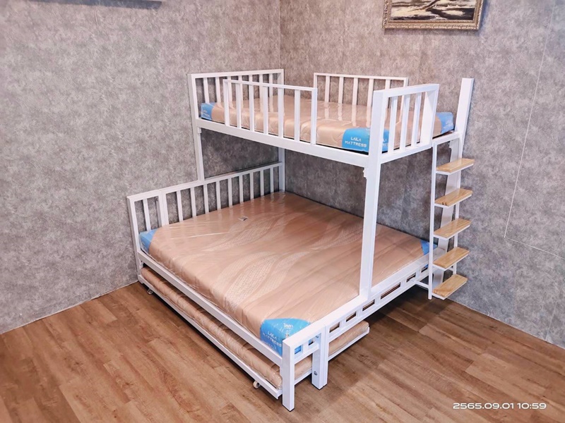 AM101-SL เตียงเหล็ก 6 ฟุต บน3.5ฟุต สไลด์ 3 ฟุต ราคารวมที่นอน