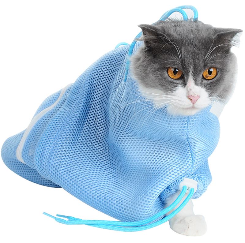 [1100] ถุง อาบน้ำ ตัดเล็บ เช็ดหน้า ตา หู แมวดื้อ