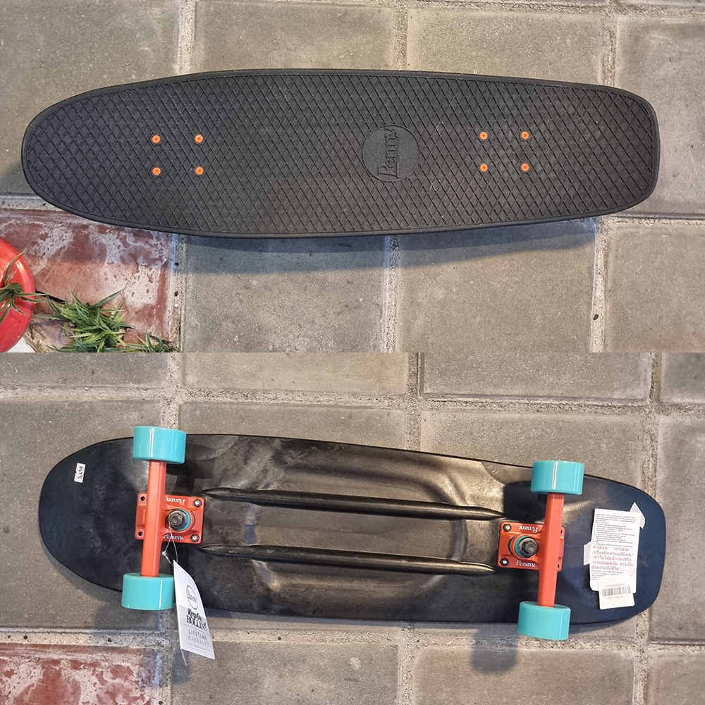 0202 สเก็ตบอร์ด Penny 32" street cruiser แปลง surfskate ใส่ Waterborne หลังไม้ Street surf skateboard