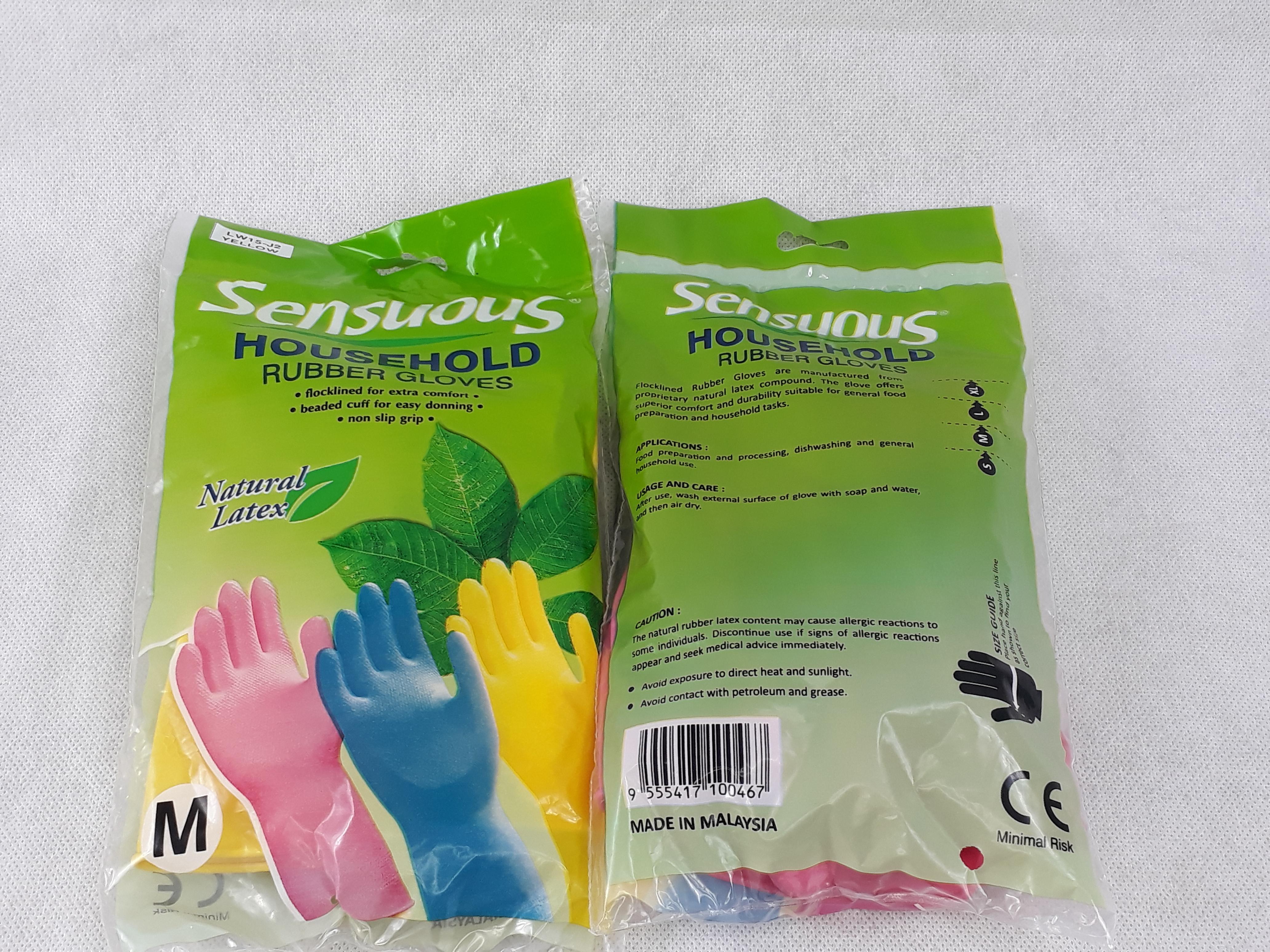 [ยกโหล 12 คู่] HHG04 ถุงมือแม่บ้าน ยาว 12 นิ้ว บรรจุ ฝ่ามือหยาบแบบรังผึ้ง มีซับใน