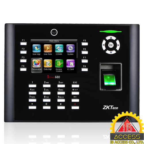 เครื่องสแกนลายนิ้วมือ ยี่ห้อ ZKTeco รุ่น IClock680 รองรับระบบ Access Control