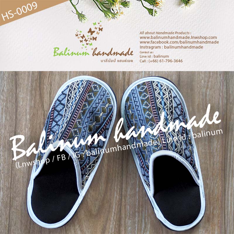 Slipper Handmade รองเท้าสลิปเปอร์ รองเท้าใส่ในบ้าน งานแฮนด์เมด เนื้อผ้าฝ้ายพิมพ์ลาย งานตัดเย็บดี เนื้อนุ่มใส่สบาย เป็น Free size ใส่ได้ทั้งผู้หญิงและผู้ชาย (เนื่องจากเป็นงานแฮนด์เมด ลายผ้าจะมีแบบมาไม่ซ้ำกันนะคะ) เขียว, ฟ้า (Green, Blue)