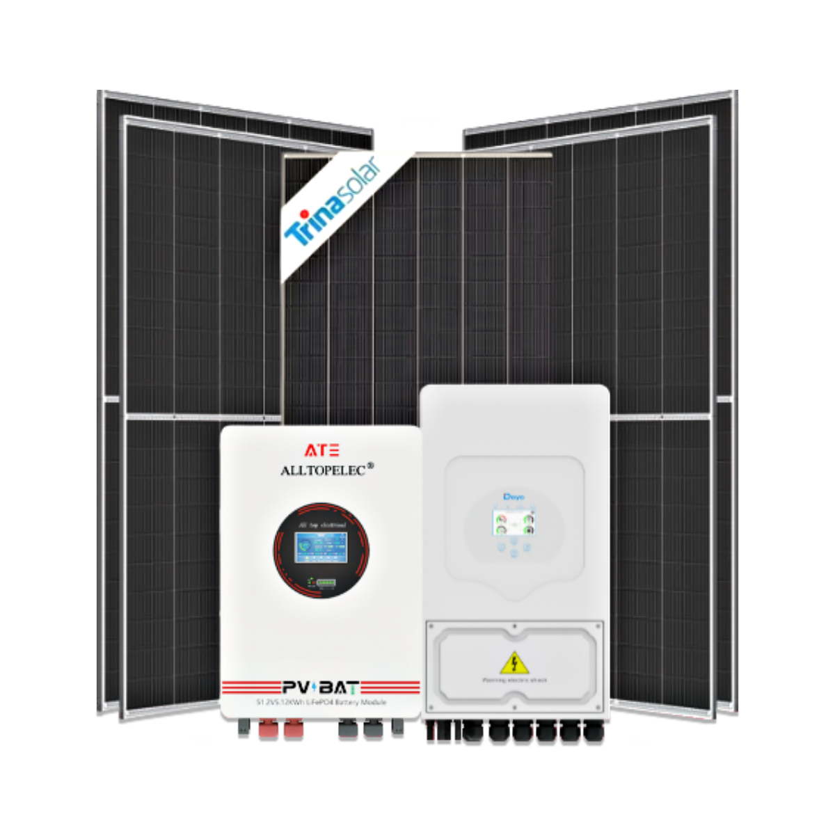 Set Solar Cell Hybrid DEYE 3KW 1PH ชุดโซลาร์เซลล์ระบบไฮบริด พร้อมแบตเตอรี่ ATE51.2V 100Ah