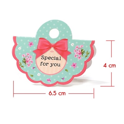 หัวถุงลายดอกไม้สีฟ้าลายจุด 4x6.5 cm. 50 ชิ้น : A004648