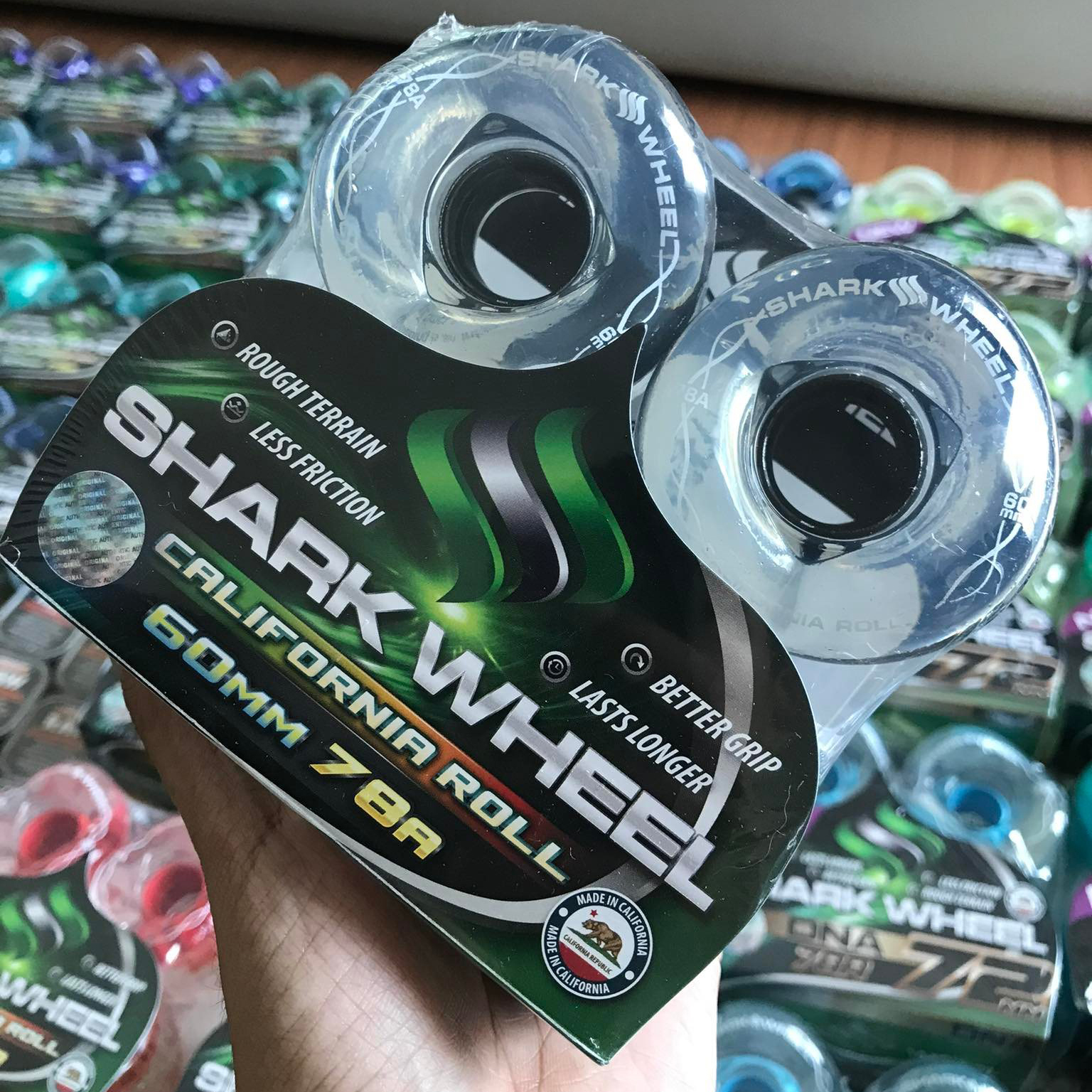 [0317] ล้อ shark wheel ขนาด 60mm 72mm ความแข็ง 78A ล้อดีดหิน US import วิ่งทางขรุขระ