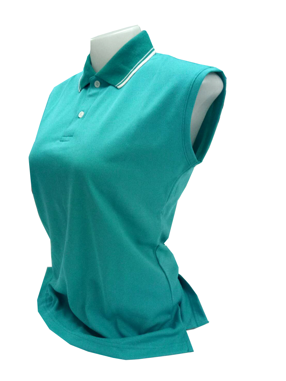 เสื้อโปโล แขนกุด สีฟ้าน้ำทะเล