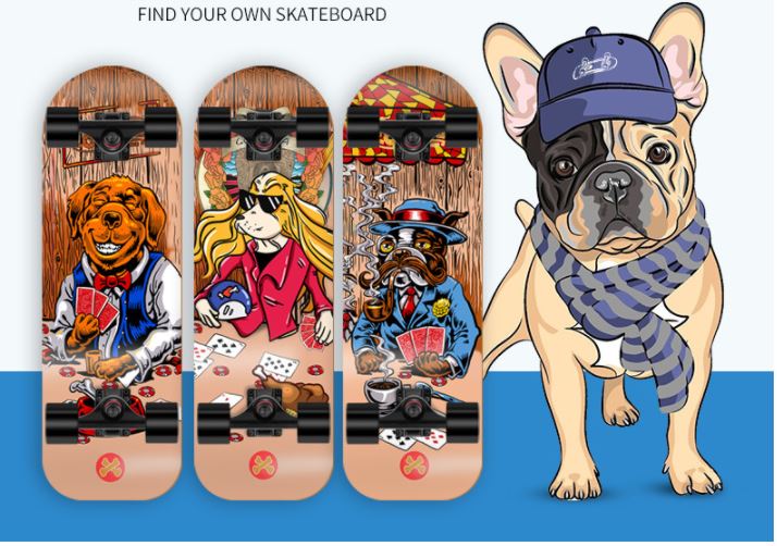 [0201] สเก็ตบอร์ด เด็ก สัตว์เลี้ยง สุนัข แมว ขนาด 66x21cm pet skateboard