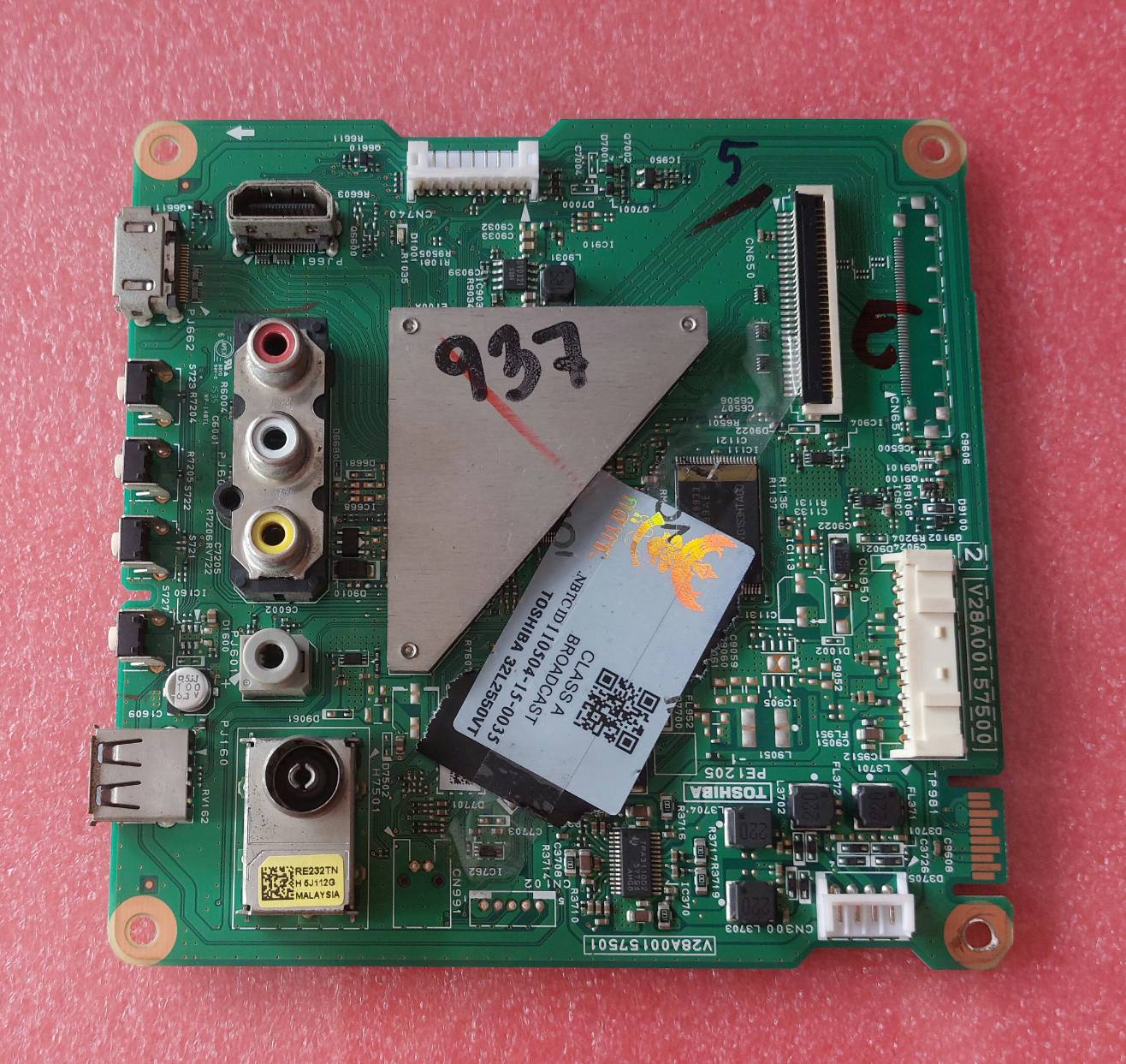 อันที่ 937 TOSHIBA 32L2550VT ซีสเตร็ม V28A00157500 ดีเทสแล้ว ขาย 980 บาท