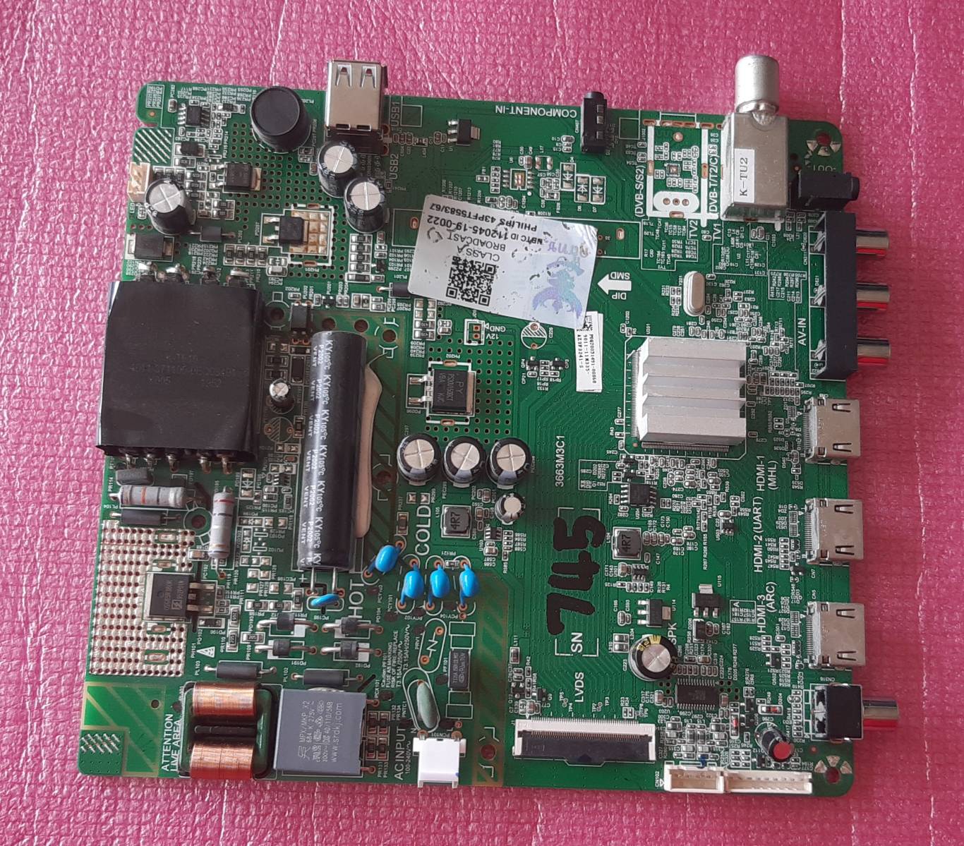 อันที่ 745 PHILIPS 43PFT5583 ซีสเตร็ม 3663M3C1 4715-3663M3-A3233K01 ดีเทสแล้ว