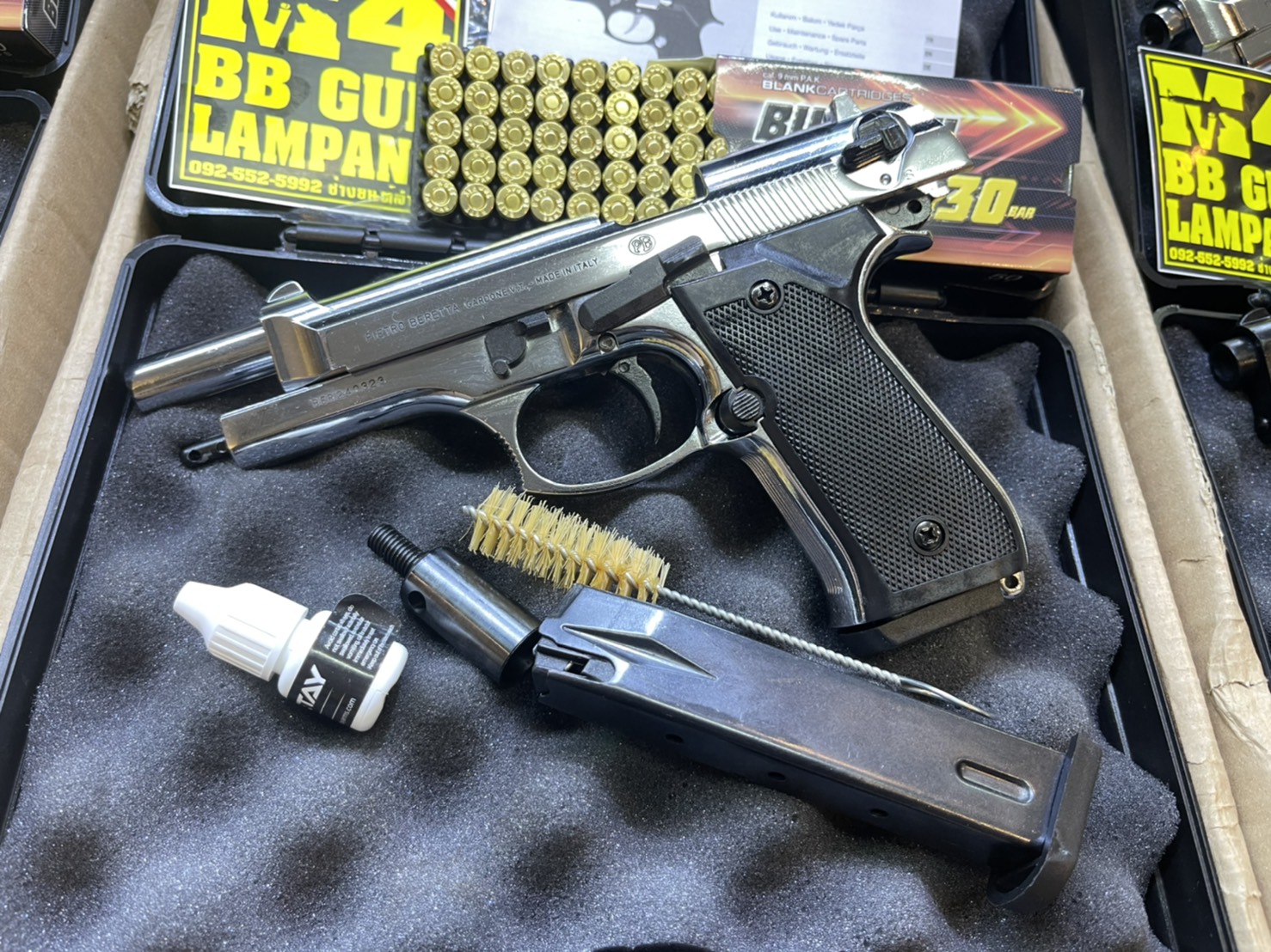 RETAY บาเรทต้า MOD 92 เงินเงา ด้าม ดำ