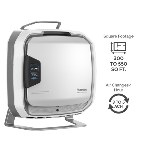 เครื่องฟอกอากาศ PRO AM3S PC (มีจอแสดงเปอร์เซ็นต์คุณภาพอากาศและมีขาตั้งพื้น) ยี่ห้อ Aeramax Fellowes (USA)