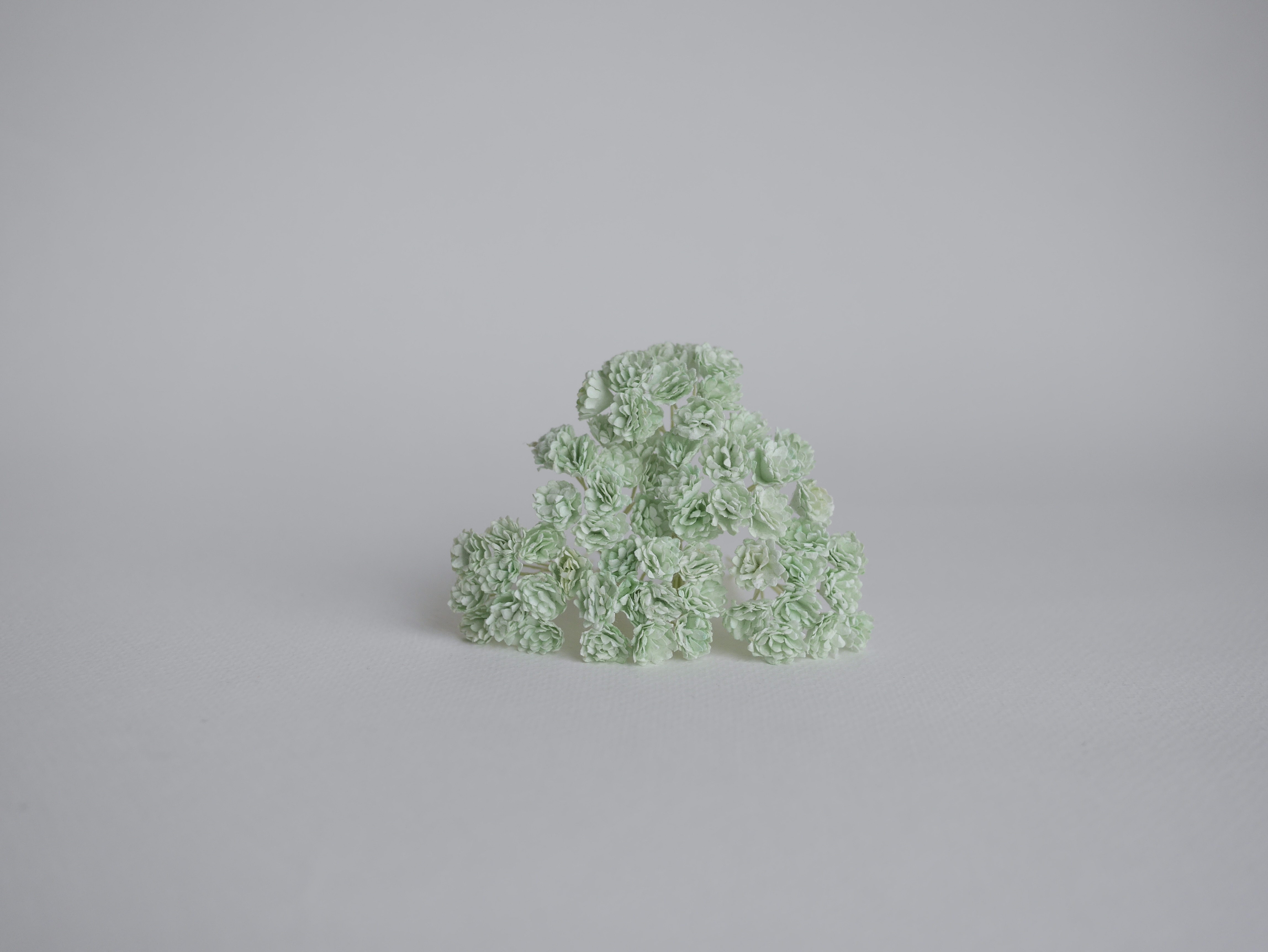 ดอกไม้ประดิษฐ์, ดอกไม้กระดาษสา, ดอก gypsophila, ดอกยิปโซ งานประดิษฐ์ตกแต่งของชำร่วย, ดอกไม้ทำพานพุ่ม, พานรับไหว้, ขนาด 1 cm. สีเขียวมิ้นท์ green mint color