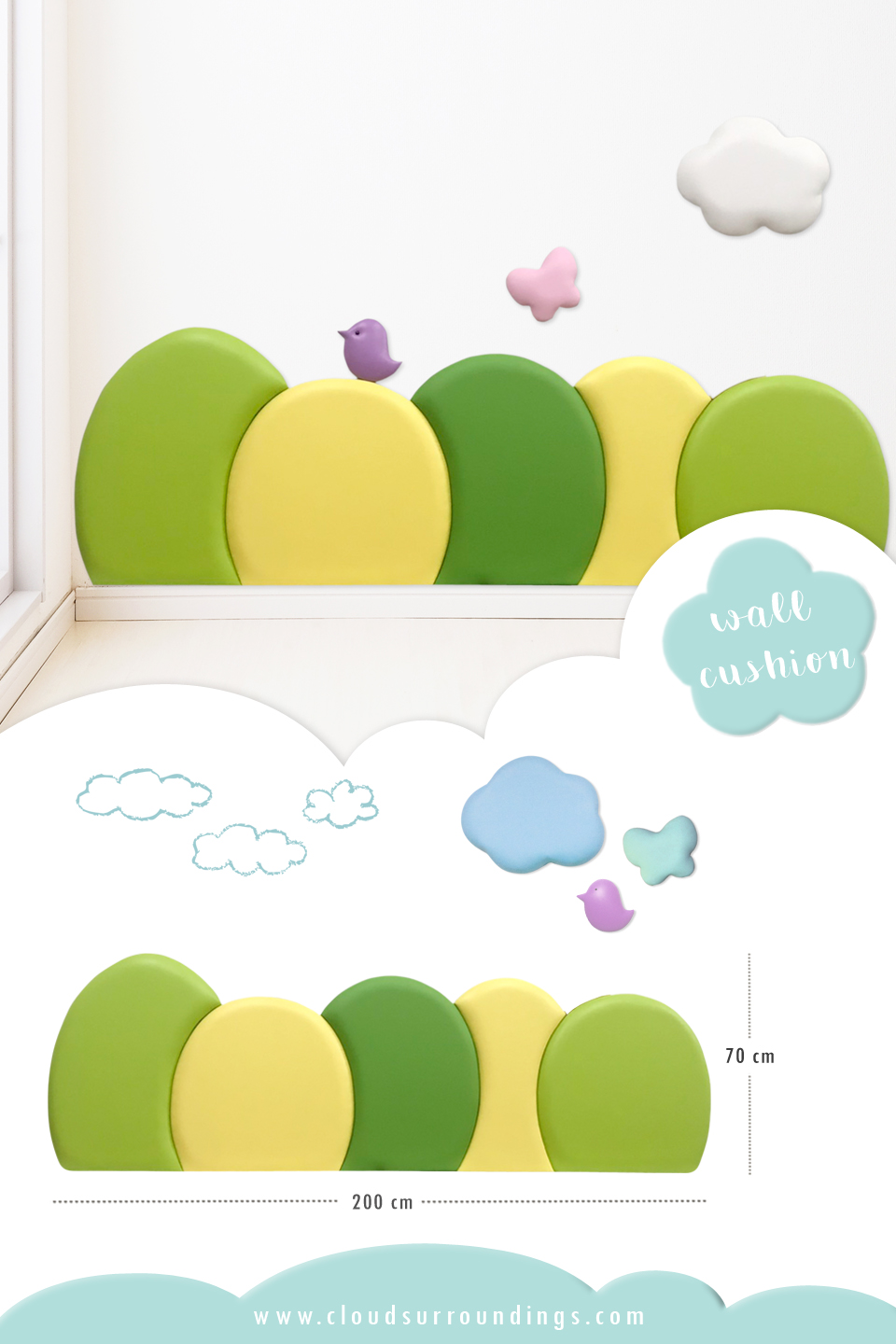 เบาะผนังกันกระแทก (summer garden set A)