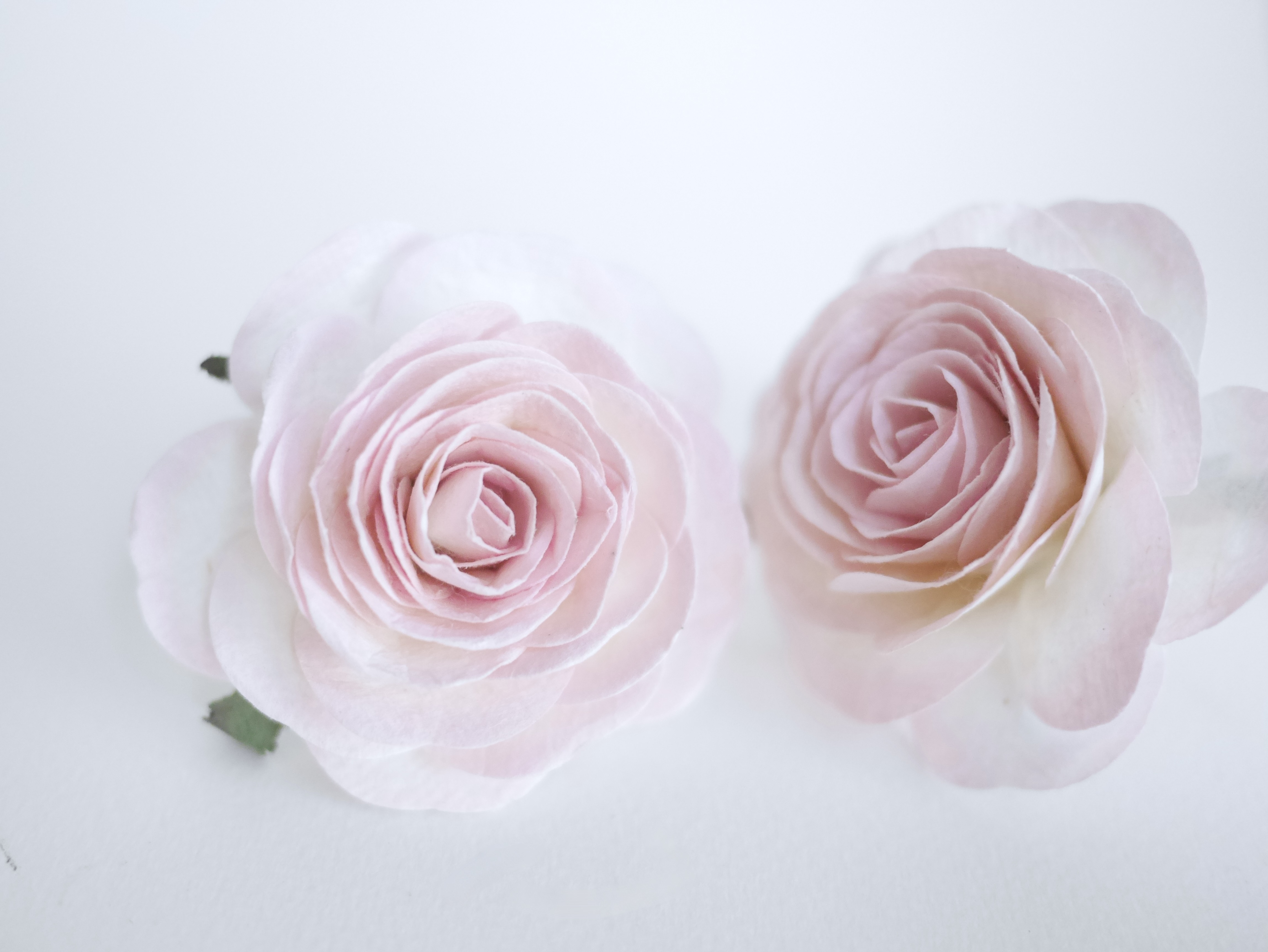 ดอกไม้กระดาษสา ดอกไม้กุหลาบกระดาษ ดอกกุหลาบกระดาษ ขนาด 6.5 cm.,จำนวน 10 ดอก, สำหรับของชำร่วย, งานแต่งงาน, สีชมพูอ่อนปัดขาว Paper flower, 10 Pieces mulberry rose, 6.5 cm. soft pink brush white color