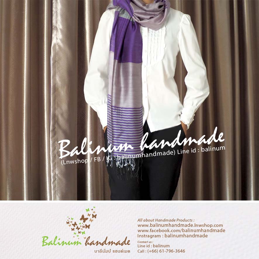 Thai Silk Scarf 100% Very Soft and Thin Fabric, Make You Feel Comfortable and Warm ผ้าพันคอผ้าไหม 100% เนื้อผ้านุ่ม ลื่น บางเบา ให้ความอบอุ่น รู้สึกสบาย สามารถนำมาพันคอหรือคลุมไหล่ก็ได้ (ใช้ได้ทั้งผู้หญิงและผู้ชาย) ม่วง (Purple)